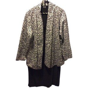 Ladies Black Dress w/ Built in Animal Print Jacket